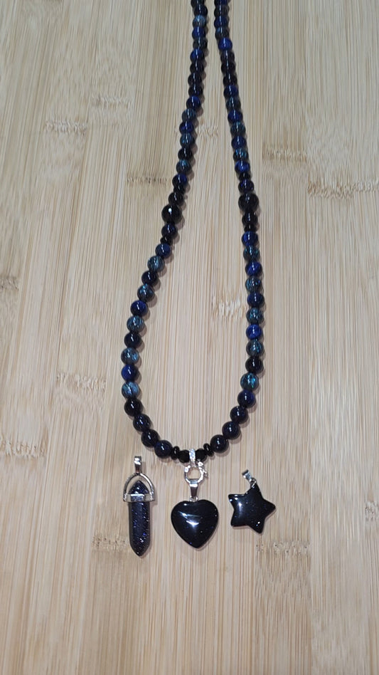 Blue Sandstone necklace set